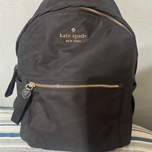 kate spade Black Nylon Backpack with Gold Hardware